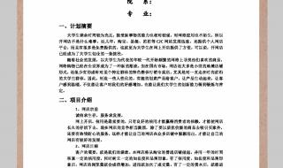 创业项目计划书范本