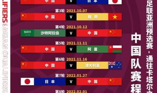 世界杯赛程表2021-2022 2021世界杯新加坡赛程